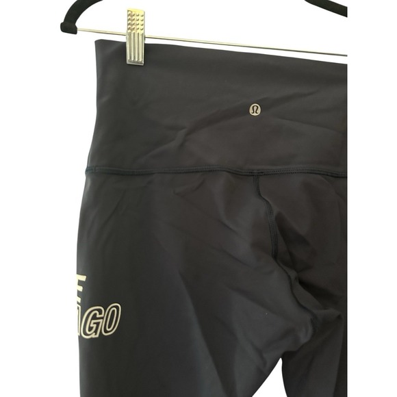 Lululemon SoulCycle Chicago Black High Rise Crop Leggings Size 6 - Picture 3 of 3